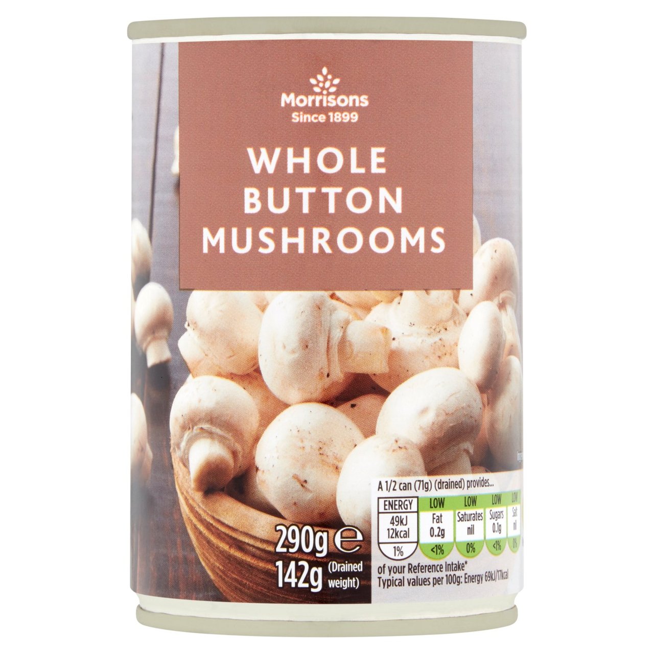 Morrisons Whole Button Mushrooms 290g